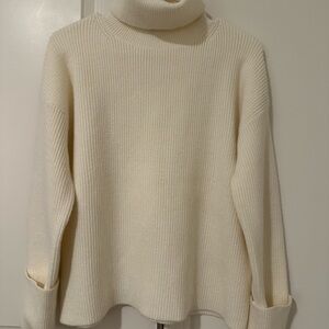 Ann Taylor Cream Cowl Neck Sweater